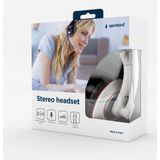Gembird MHS-001-GW - Koptelefoon met microfoon, glossy wit