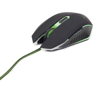 Gaming muis USB, zwart/groen
