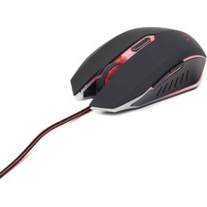 Gembird Gaming muis USB, zwart/rood, 2400dpi, illuminated