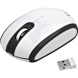 Enzo - Draadloze Optische Mini Muis - Wit/Zwart - Rubbercoating