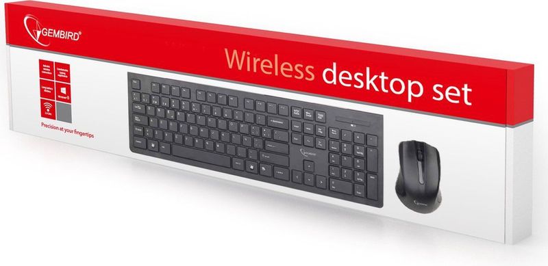 Gembird - WCH-01 - Draadloos Toetsenbord En Muis - Zwart - Inclusief Batterijen