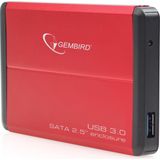 Gembird HDD-Behuizing - 2.5 inch - USB 3.0 - Rood
