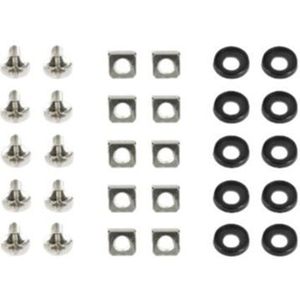 M6 schroevenset voor 10 inch / 19 inch componenten | zilver | 10 stuks