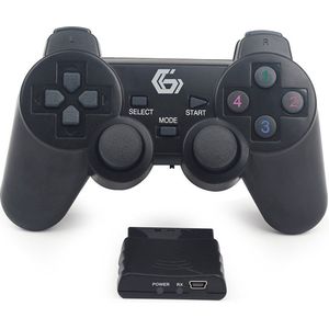 GMB Gaming Dual Vibration USB/PS2/PS3 GamePad - draadloos / zwart
