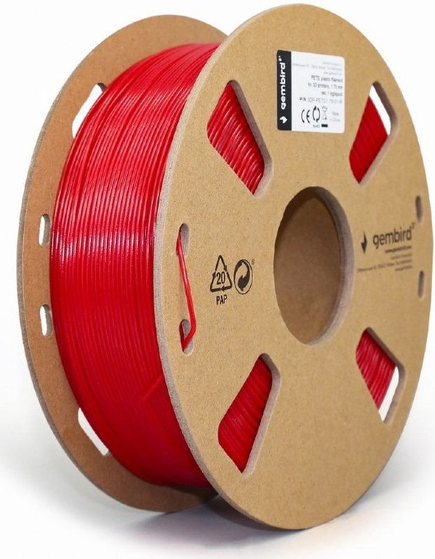 Gembird - 3DP-PETG1.75-01-R - 3D-printmateriaal - Rood - 1000 gram - 1,75 mm