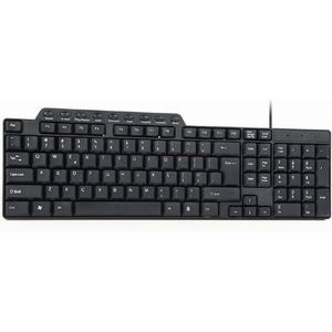 Gembird bedraad slimlime USB toetsenbord met 9 multimedia toetsen - QWERTY (US) / zwart - 1,3 meter