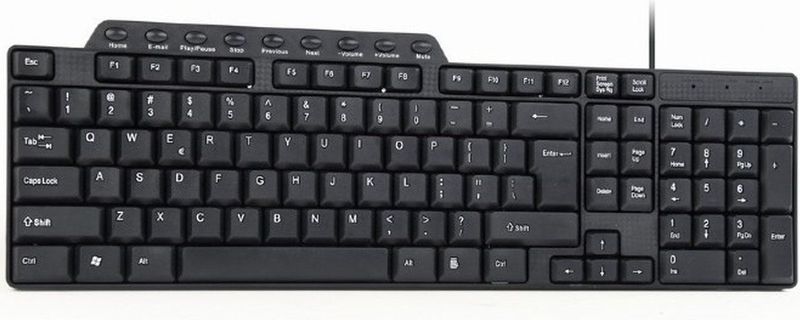 Gembird bedraad slimlime USB toetsenbord met 9 multimedia toetsen - QWERTY (US) / zwart - 1,3 meter