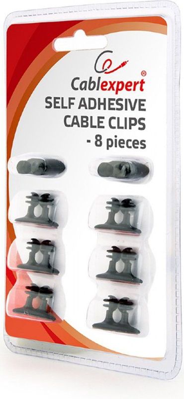 Cablexpert - Zelfklevende Kabelclips - 8 Stuks - Blister