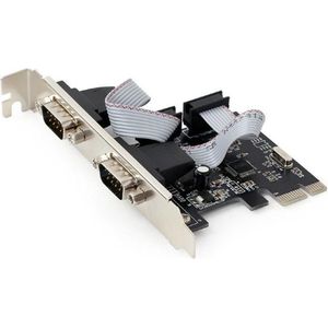 Gembird SPC-22 kaart en adapter voor interne interface - accessoires (PCIe, Serie, Low Profile, RS-232, WCH382, Zwart)