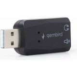 USB Geluidskaart - 2x 3,5mm aansluiting - Zwart