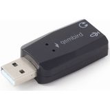 USB Geluidskaart - 2x 3,5mm aansluiting - Zwart