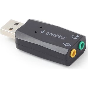USB Geluidskaart - 2x 3,5mm aansluiting - Zwart