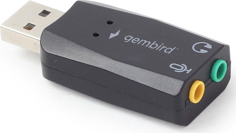 USB Geluidskaart - 2x 3,5mm aansluiting - Zwart