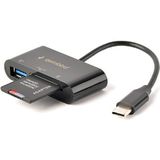 USB Type-C Combo SD-Kaartlezer - Zwart - Compact - SD TF USB-Sticks