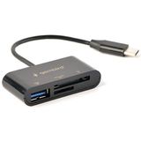 USB Type-C Combo SD-Kaartlezer - Zwart - Compact - SD TF USB-Sticks