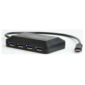Gembird I/O HUB USB-C 4PORT/ACT-HUB3C-4P (USB-A, 4 ports), Docking station + USB-hub, Zwart