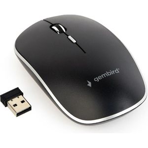 Gembird draadloze USB muis met 4 knoppen - 800-1600 DPI / zwart