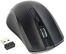 Draadloze Muis - Zwart - Optisch - 4 Knoppen - USB Nano Ontvanger