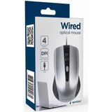 Gembird - MUS-4B-01-BS - Muis - Zilver, Zwart - Bedraad