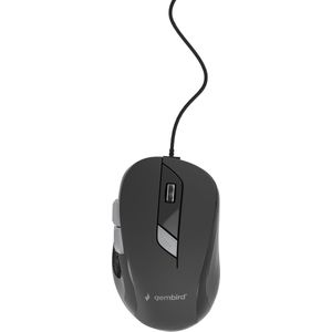 Gembird - MUS-6B-01 - Muis - Zwart - Bedraad - Ergonomisch Ontwerp