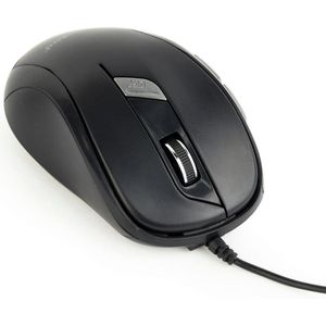 Gembird bedrade USB muis met 6 knoppen - 400-1600 DPI / zwart - 1,35 meter