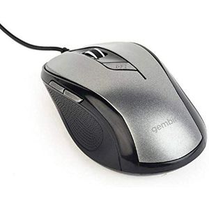 6-knops optische muis, USB, zwart/antraciet