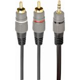 Gembird 3.5 mm stereo plug to 2*RCA plugs 5m cable, gold-plated connectors