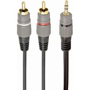 Gembird 3.5 mm stereo plug to 2*RCA plugs 5m cable, gold-plated connectors