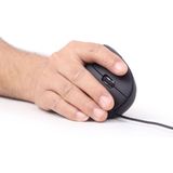 Gembird ergonomische bedrade USB muis met 6 knoppen - 1200-3200 DPI / zwart - 1,35 meter