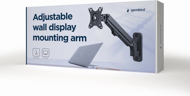 Gembird - Muurbeugel - Voor 1 Monitor Tot 27 Inch - Interactief - 4 Draaipunten