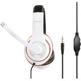 Gembird - Stereo On-Ear Headset - Wit/Zwart/Rood - 1x 3,5mm Jack - 1,8 Meter
