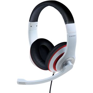 Gembird comfortabele stereo on-ear headset - 1x 3,5mm Jack 4-polig / wit/zwart/rood - 1,8 meter
