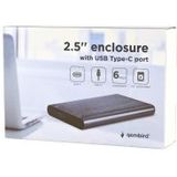 Gembird HDD/SSD Behuizing 2,5 inch - USB Type-C - USB 3.1 - Grijs