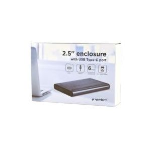 Gembird HDD/SSD Behuizing 2,5 inch - USB Type-C - USB 3.1 - Grijs