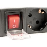 Stekkerdoos - 19 Inch - 8x CEE 7/3 - Zwart - 3 Meter