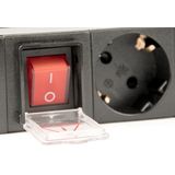 Stekkerdoos - 19 Inch - 8x CEE 7/3 - Zwart - 3 Meter