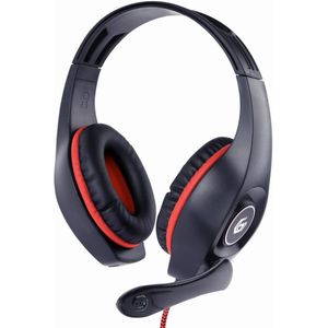 Gembird Gaming Headset | 2 meter | Bedraad | Jack 3.5 mm | Microfoon | Rood/Zwart