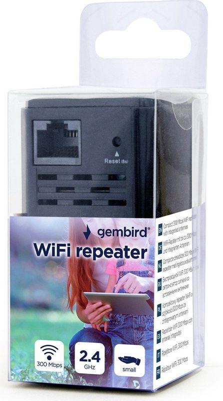 Gembird WiFi repeater 300Mbps ZWART/WIT, Wit