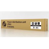 EnerGenie EG-PDU-014 Rack Power Distribution Unit (8 Schuko-stopcontacten, 1U, 16A, Schuko-stekker, 3m, zwarte kleur)