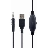 Gembird Gaming Headset - Met LED verlichting via USB - 1x 3,5mm Jack (4-pins) - 1,8 meter - Zwart