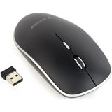 Gembird stille draadloze USB-A muis met 4 knoppen - 800-1600 DPI / zwart
