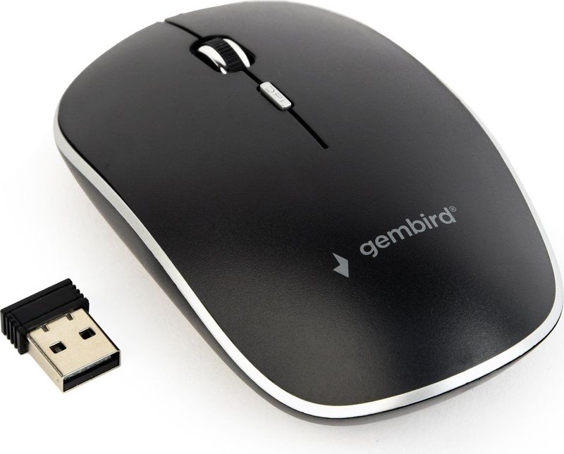 Gembird - Draadloze USB-A Muis - Zwart - 800-1600 DPI - 4 Knoppen