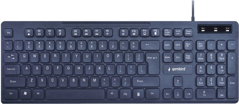 Multimedia - Toetsenbord - Zwart - USB - QWERTY US Layout - Slim-line Ontwerp