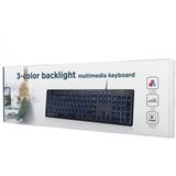 Gembird - Rainbow Backlight Toetsenbord Multimedia  - US Layout - KB-UML-02