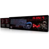 Gembird GGS-UMGL4-02 toetsenbord Inclusief muis USB QWERTY Amerikaans Engels Zwart