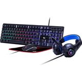 Gembird GGS-UMGL4-02 toetsenbord Inclusief muis USB QWERTY Amerikaans Engels Zwart