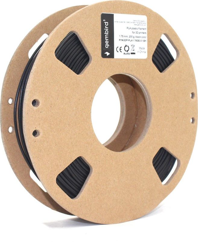 Gembird PLA Filament - 1.75mm - 200 gram - Zwart - 3D printer filament