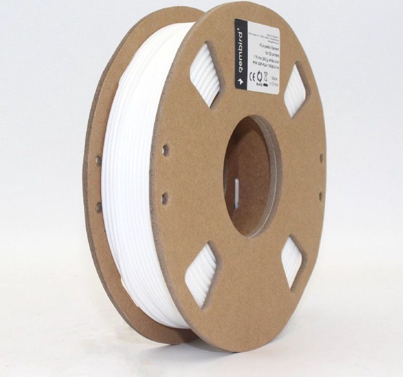 Gembird PLA Filament - 1.75mm - 200 gram - Wit - 3D printer filament