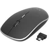 Gembird stille draadloze USB-C muis met 4 knoppen - 800-1600 DPI / zwart