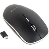 Gembird stille draadloze USB-C muis met 4 knoppen - 800-1600 DPI / zwart